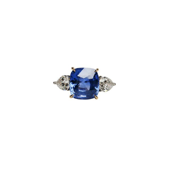 Maria Jose Jewelry 6.04 Carat Blue-Purple Sapphire Ring Front Angle