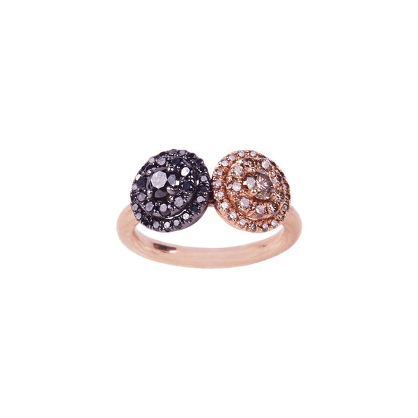 Maria Jose Jewelry Black and Champagne Diamond Two Tone Ring
