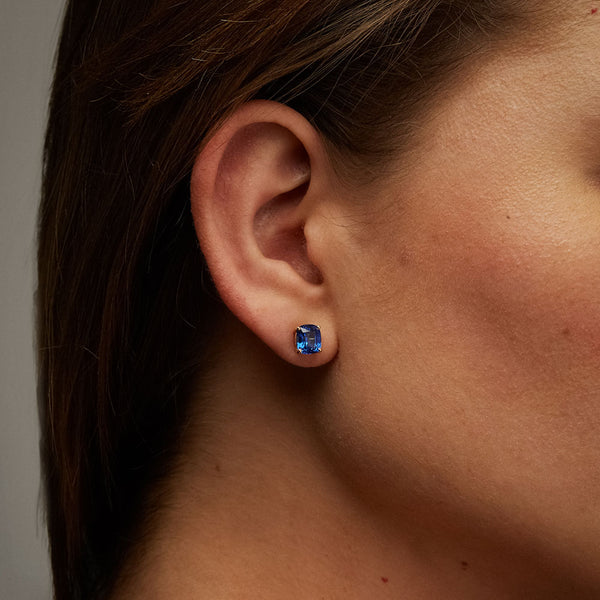 Maria Jose Jewelry Cushion Cut Ceylon Sapphire Studs