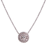 Maria José Jewelry White Dimaond Double Halo Pendant detail view