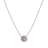 Maria José Jewelry White Dimaond Double Halo Pendant front view