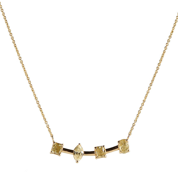 Maria Jose Yellow Diamond Fancy Cut Necklace Detail