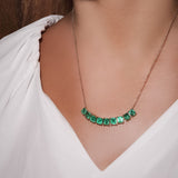 Maria Jose Jewelry 18kt Yellow Gold Emerald Necklace on model side view