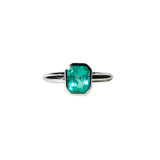 Maria Jose Jewelry Bezel Set Colombian Emerald Ring front view