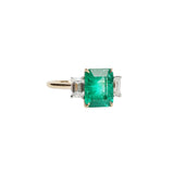 Maria Jose Jewelry Colombian Emerald and Diamond Yellow Gold Ring side view