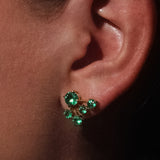 Maria Jose Jewelry Constellation Earrings image of emerald earring on model's left ear