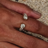 Maria Jose Jewelry Diamond Open Ring on model's right hand closeup