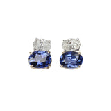 Maria Jose Jewelry Double Oval Diamond and Sapphire Earrings