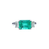 Maria Jose Jewelry East West Colombian Emerald Ring front view