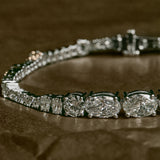 Elliptical Diamond Tennis Bracelet