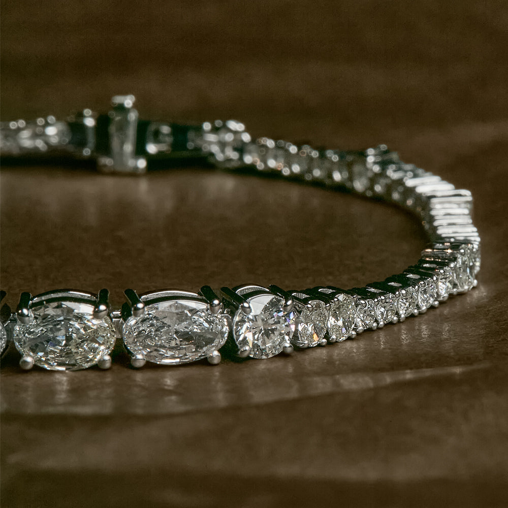 Elliptical Diamond Tennis Bracelet