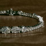 Elliptical Diamond Tennis Bracelet