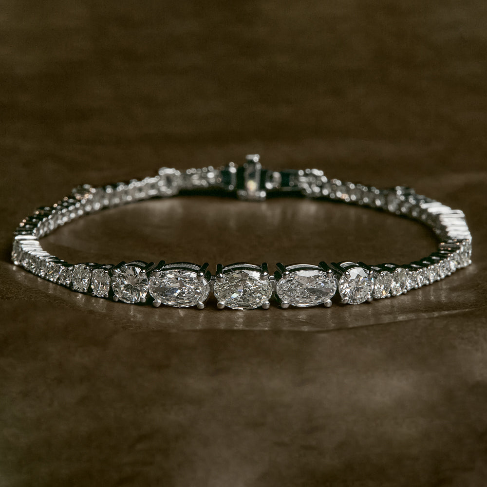 Elliptical Diamond Tennis Bracelet