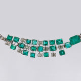 Maria Jose Jewelry Emerald Diamond Necklace image of the center of the necklace