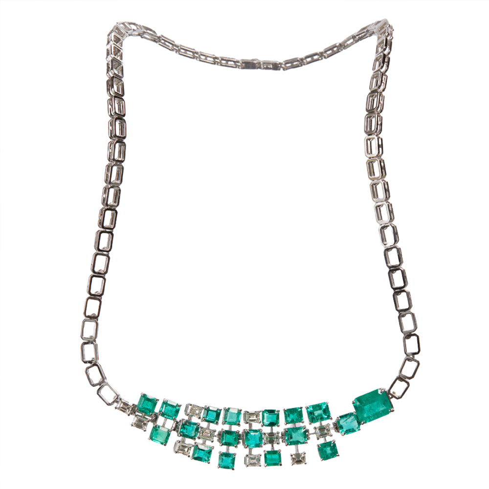 Maria Jose Jewelry Emerald and Diamond Necklace