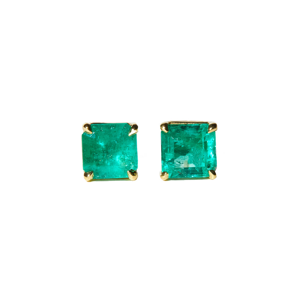 Maria Jose Jewelry Emerald Stud Earrings front view