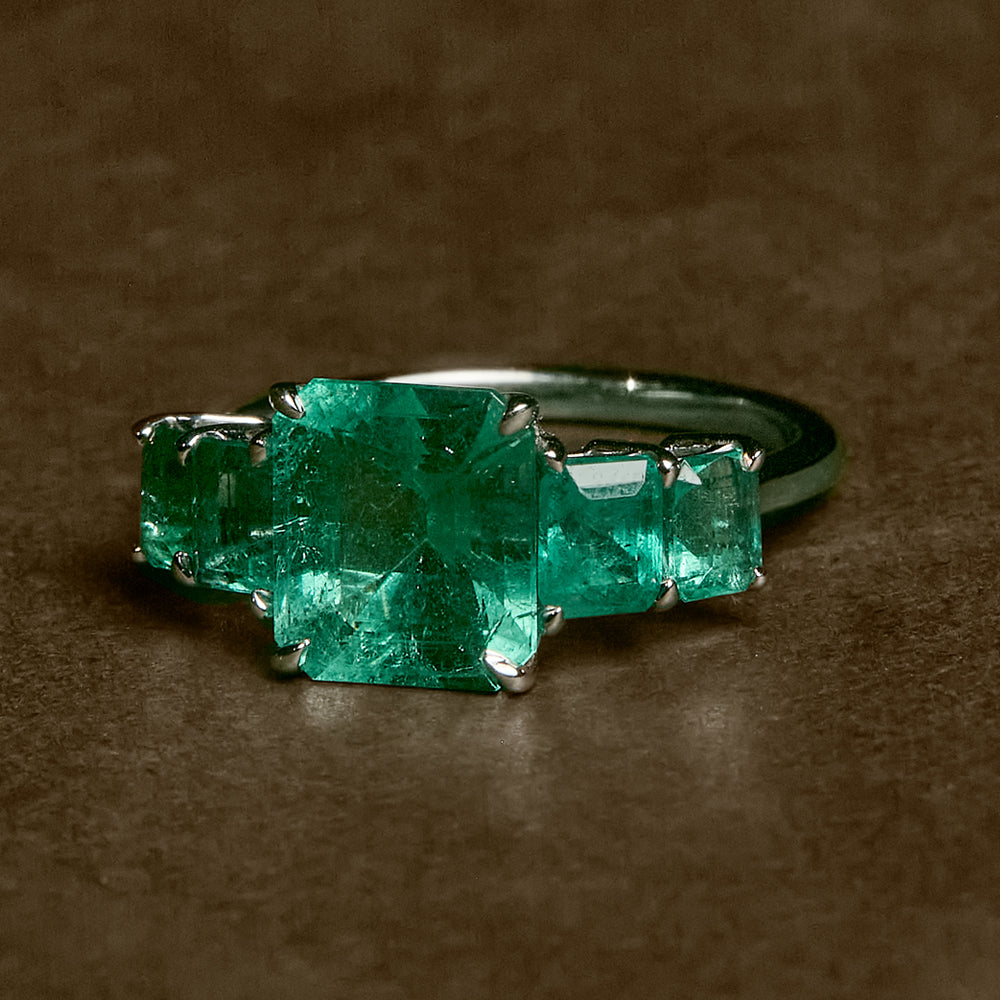 5 Stone Emerald Ring