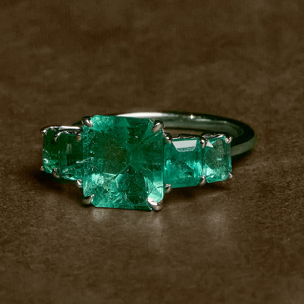 5 Stone Emerald Ring
