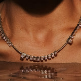 Maria Jose Jewelry Floating Diamond Necklace on model closeup view