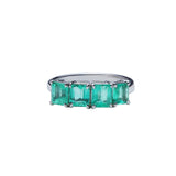 Maria Jose Jewelry Four Stone Emerald Ring front view