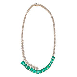 Maria Jose Jewelry Haute Emerald and Diamond Necklace laying flat main view