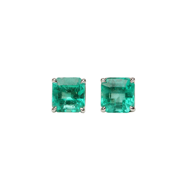 Maria Jose Jewelry White Gold Emerald Stud Earrings