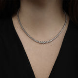 Maria Jose Jewelry 12kt Diamond Riviera Necklace on Model's Neck