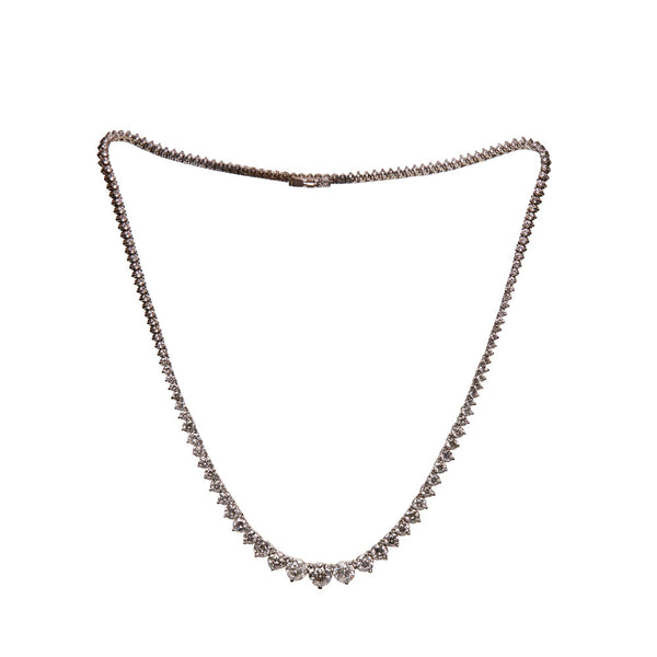 Vintage 22.0ct Diamond & 14K White Gold 17.5” Long Riviera Necklace | eBay