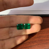 Maria Jose Jewelry 18kt Gold, Emerald, and Diamond Earrings with Emerald Detail in Hand