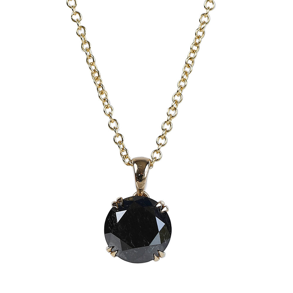 Yellow gold black diamond necklace Clearance