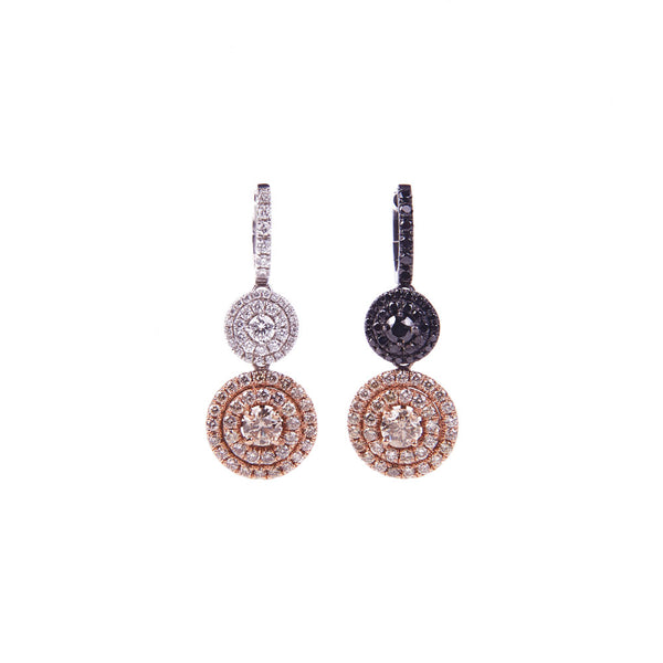 Maria Jose Jewelry Champagne, Black, and White Diamond Earrings