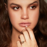 Maria Jose Jewelry Champagne Diamond Pear Shape Ring on Model's Left Hand