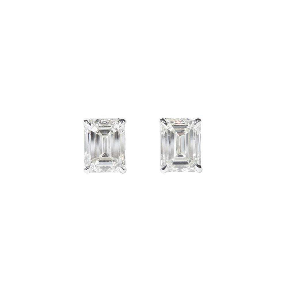 4.17ctw Emerald Cut Diamond Inside Out Hoop Earrings