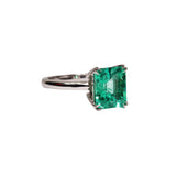 Maria Jose Jewelry Emerald Solitaire Ring Side Angle