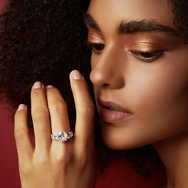 Maria Jose Jewelry Five Diamond Ring Front Angle