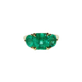 Maria Jose Jewelry Three Stone Emerald Ring Front View