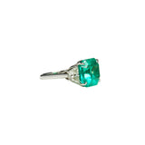 Maria Jose Jewelry 8.29 Carat Colombian Emerald Ring Side View
